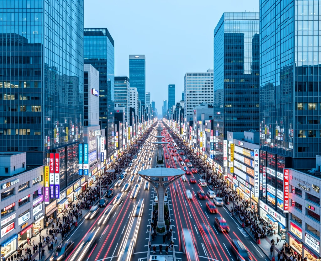 Urban logistics and market district in Seoul
